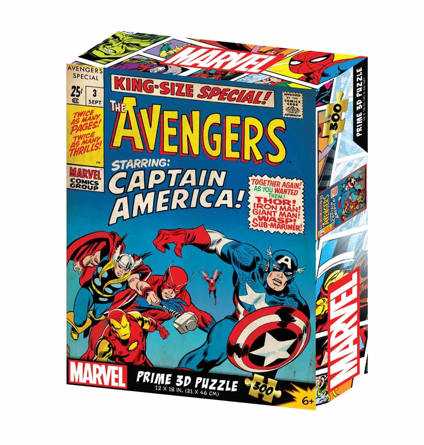 The Avengers Captain America! : Prime 3D Lenticular Puzzle, 300 Pieces, 6+, 12" x18"