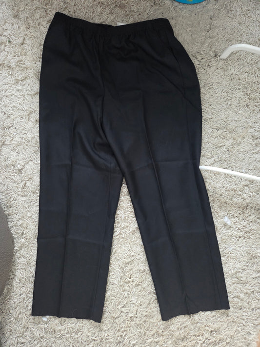Alfred Dunner Women's Solid Pull-on Pant, Black, 18