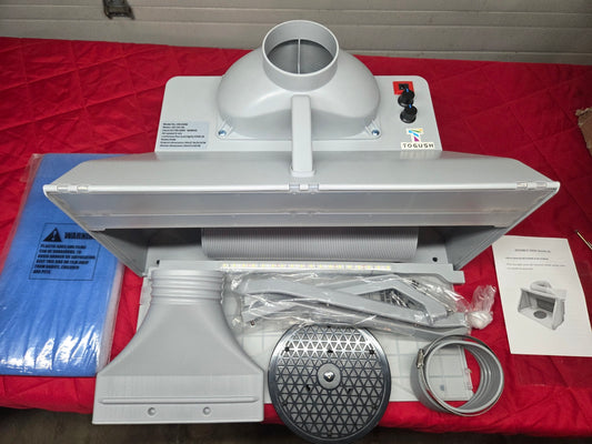 Airbrush Spray Booth Extractor Set, Portable, 3 LED Lights, Fan, Hose, Turntable HS-E550BLK