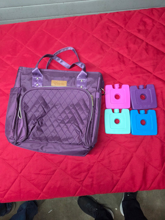 Lunch Bag Insulated Women Bottle Holder Adjustable Strap Purple Work Yitote