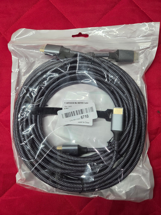 8K HDMI Cable 15 ft 2Pack, CABNEER 48Gbps High Speed HDMI 2.1 Cable