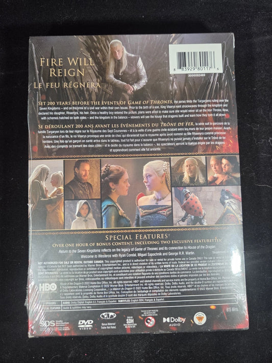 House of the Dragon: The Complete First Season | DVD | Bilingual | New Factory Sealed