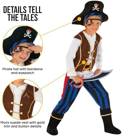 New Pirate Costume Size S (4-6 years) for Kids