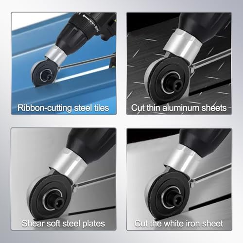 Metal Nibbler Drill Attachment, Sheet Metal Cutter Adapter, Electric Drill Shears, Cuts 21 Gauge Metal
