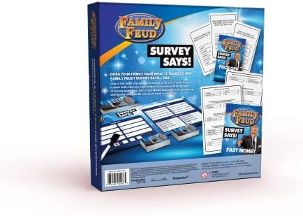 Family Feud Survey Says : 150 Question Cards, 50 Fast Money Cards, App with Sound Effects