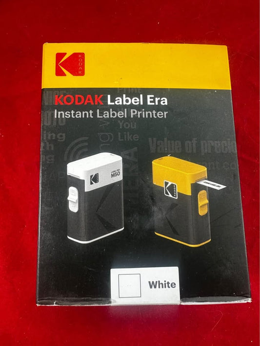 New KODAK Label ERA Label Maker Machine, White (Label Printer with 1 Roll Sticker Label)