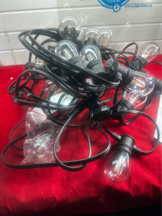 51FT Outdoor String Lights, 18 Shatterproof LED Bulbs, Waterproof Patio Lights, Black, Banord