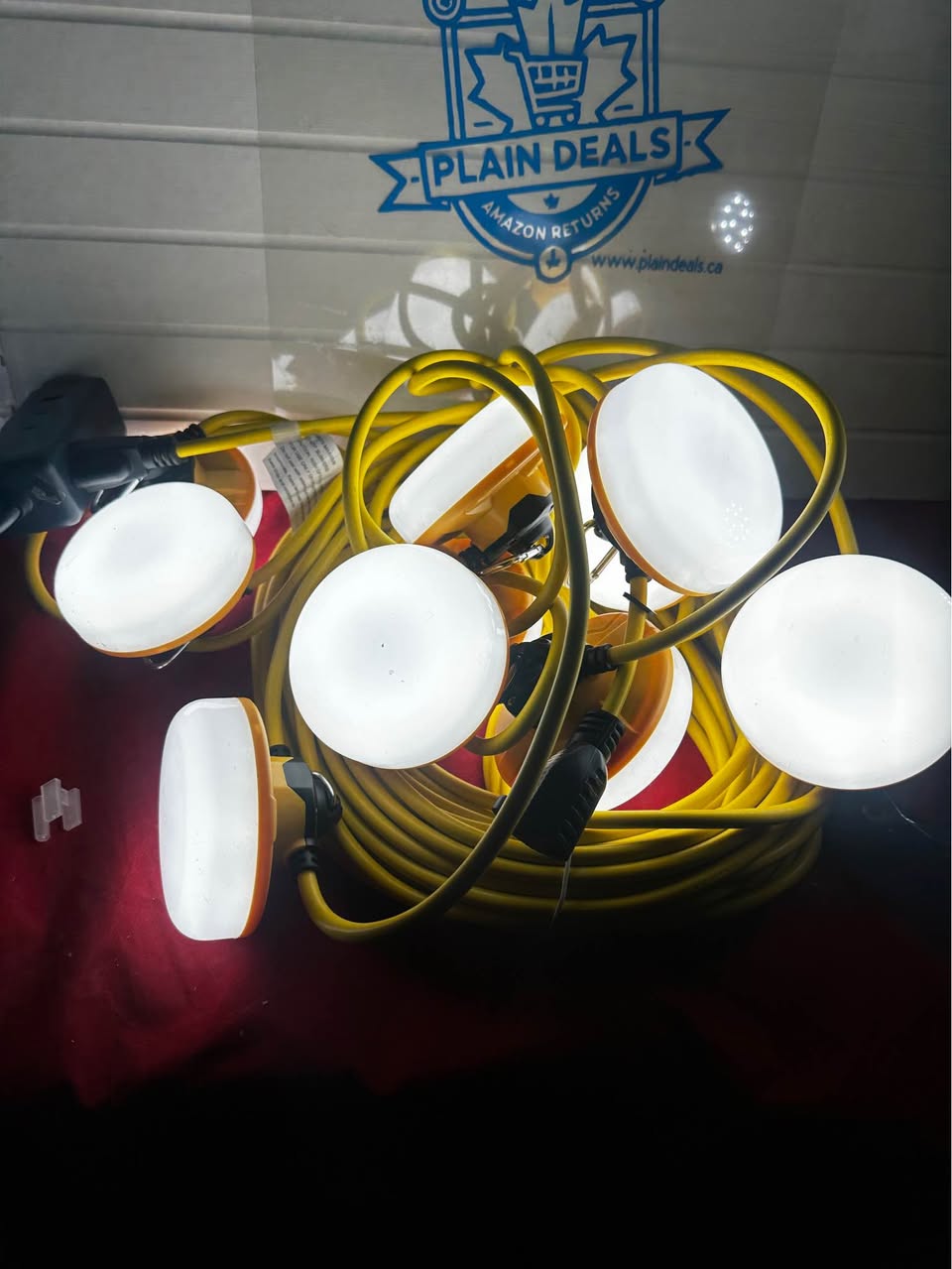 LED Construction String Lights, 100FT, 16000Lm, Industrial Grade, 10 Bulbs, 5000K, JC-LGL
