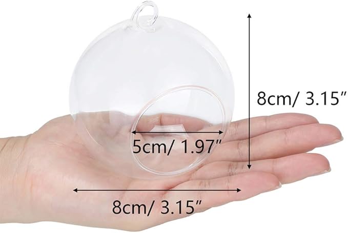 Glass Terrarium Globe Ornaments, 3.15" Diameter, 12 Pcs, Hanging Candle Holders, NUPTIO
1