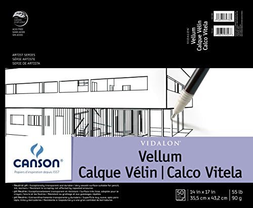 Translucent Vellum Pad, Vidalon, Canson 9" x 12" 50 sheets