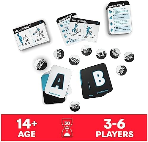 Would You Rather? : Funny Party Card Game, 3-6 Players, Ages 14+, Spin Master Games