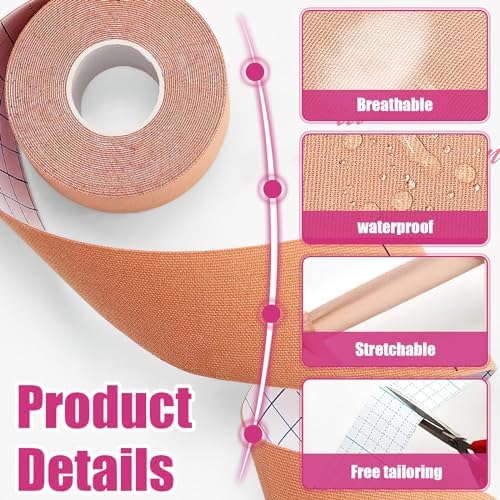 Breathable Breast Lift Tape for Large Breasts, 4 Pcs Kit, Silicone Patches, Protective Stickers