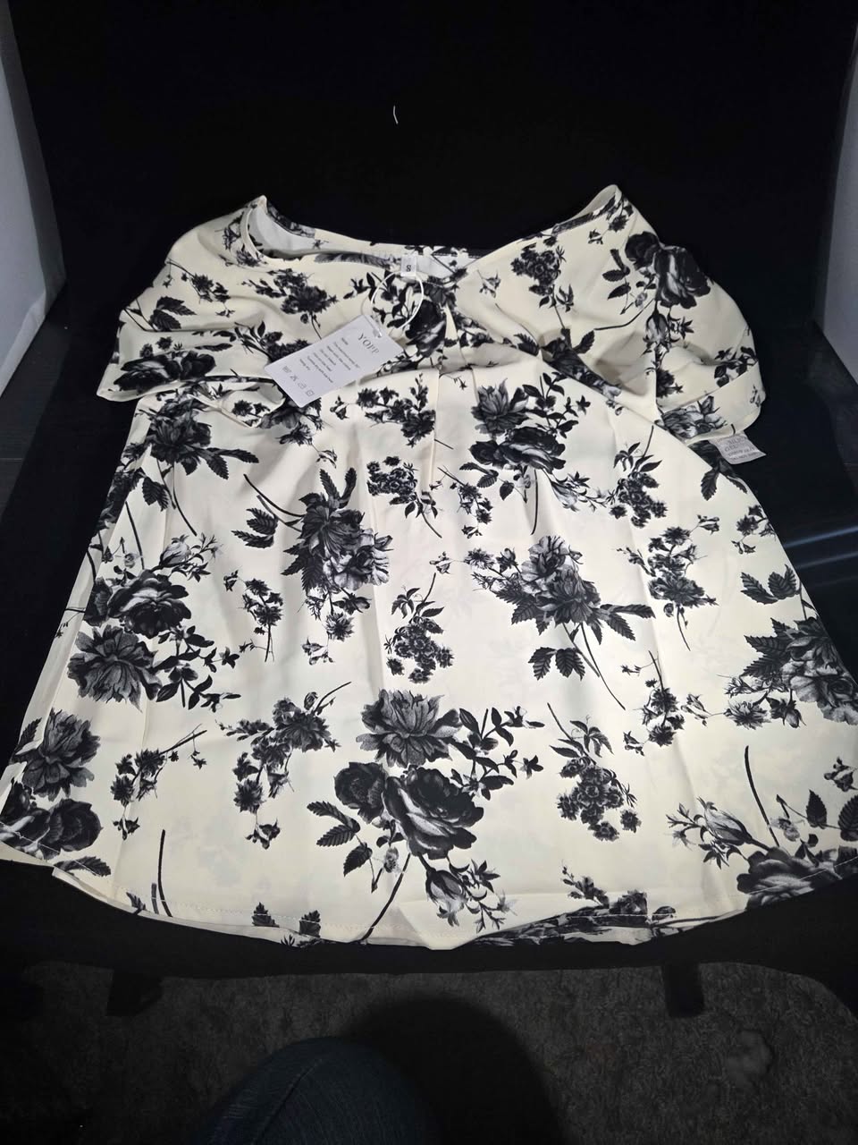 Women's (Size Small) Elegant Casual V Neck Short Sleeve Chiffon Blouse, YOPP