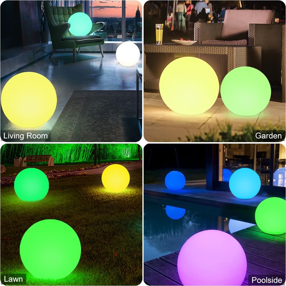 New 35cm 14-in Glowing LED Ball Light Rechargeable Dimmable RGB Color Changing Mood Lamp