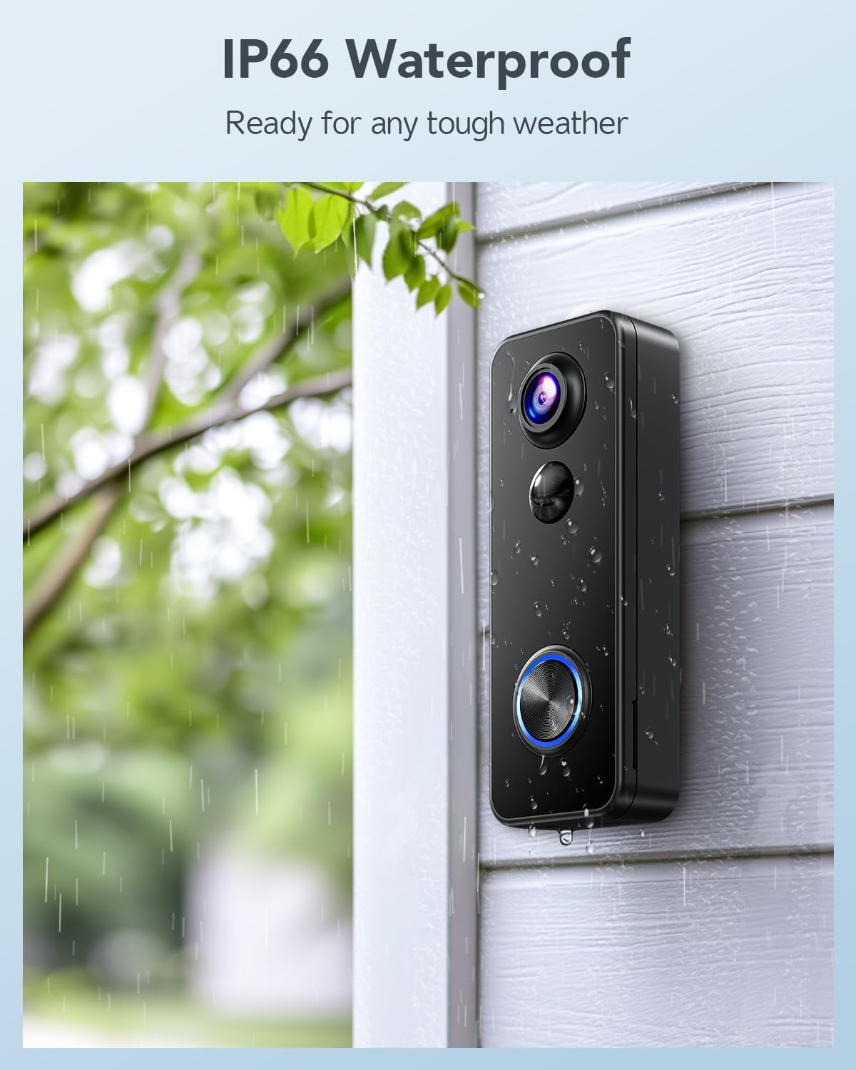 Used Doorbell Camera Wireless Outdoor w/ Chime, Pano View, 2K 3MP, XTU
