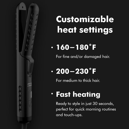 New 2-in-1 Hot & Cool Curling Iron, Ceramic Wand, Adjustable Temp, Auto-Off, Long Cord