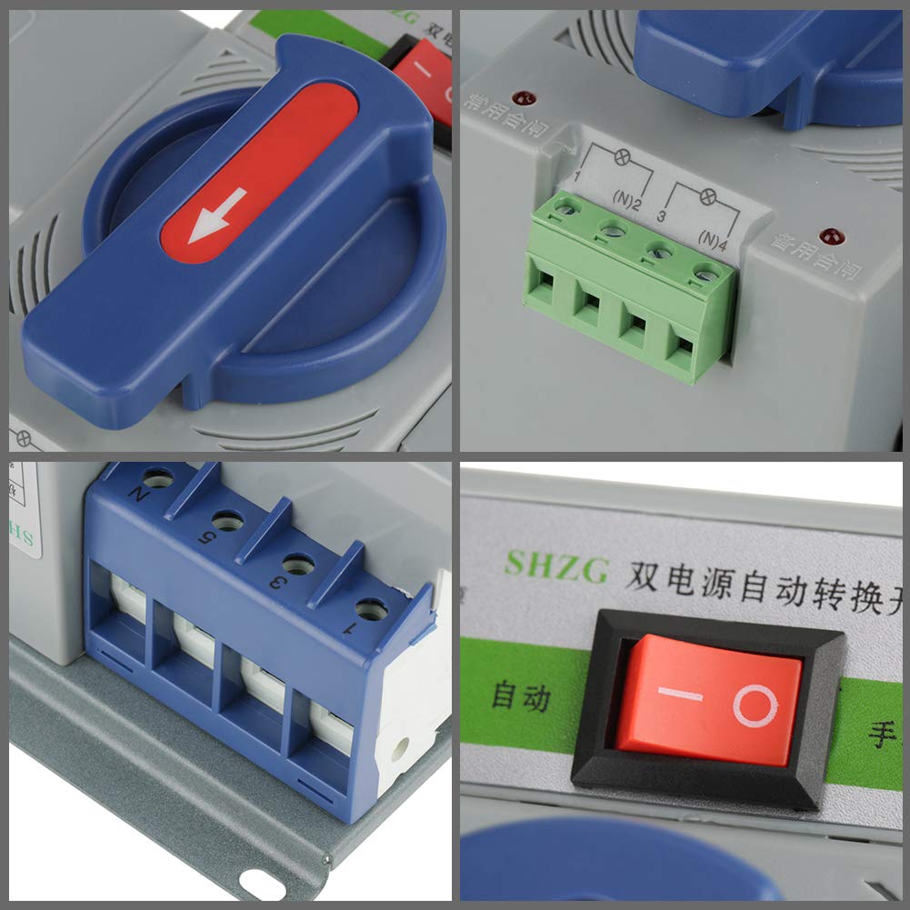 Transfer Switch, 220V 63A ZGQ1M - 63/4P Dual Power Transfer Mini Automatic Circuit Breaker