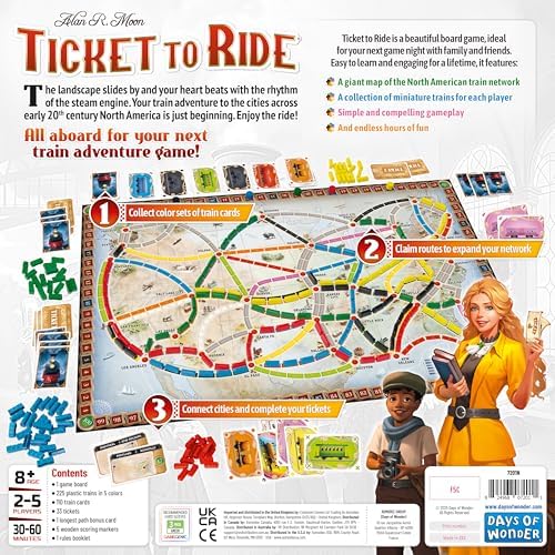 Ticket to Ride Refresh : Strategy Family Board Game, 2-5 Players, Ages 8+