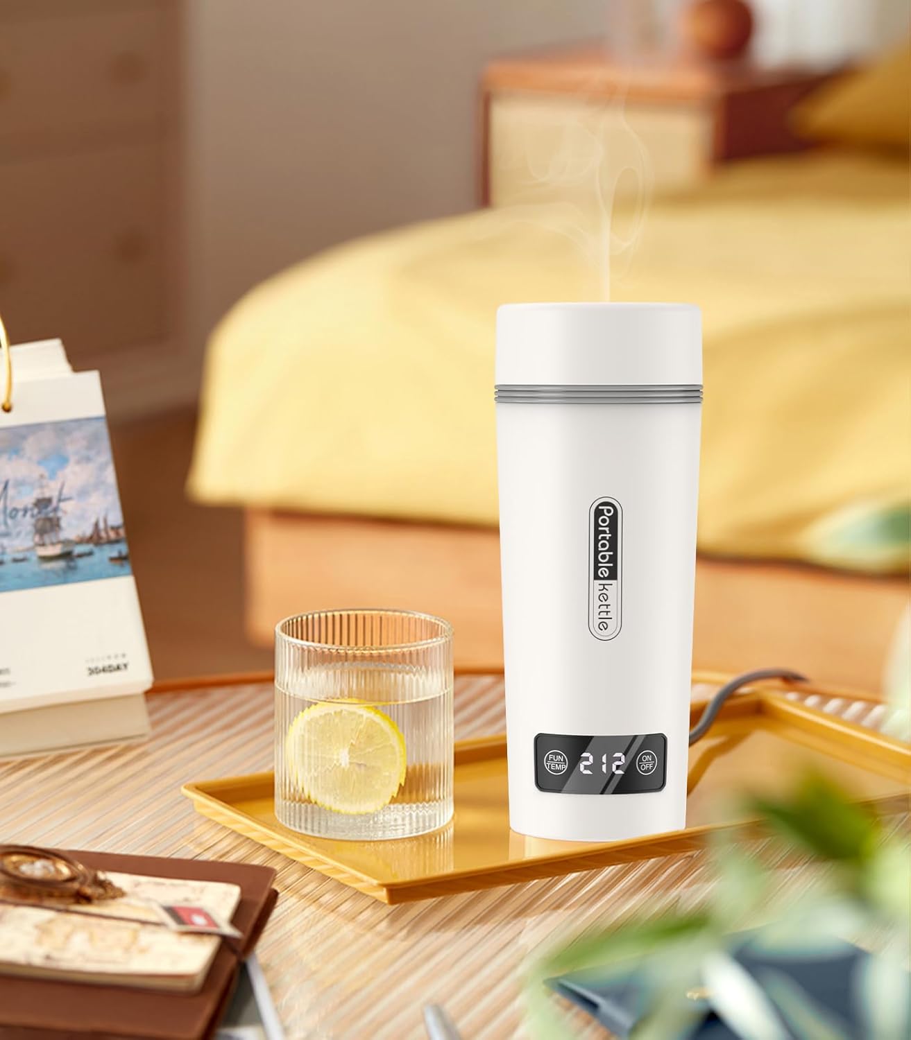 New Mini Electric Travel Kettle with Temp Control, LCD, 304 Stainless, Auto Shut-Off, BPA Free