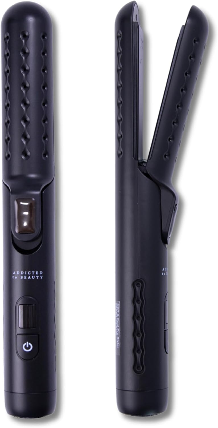 New 2-in-1 Hot & Cool Curling Iron, Ceramic Wand, Adjustable Temp, Auto-Off, Long Cord