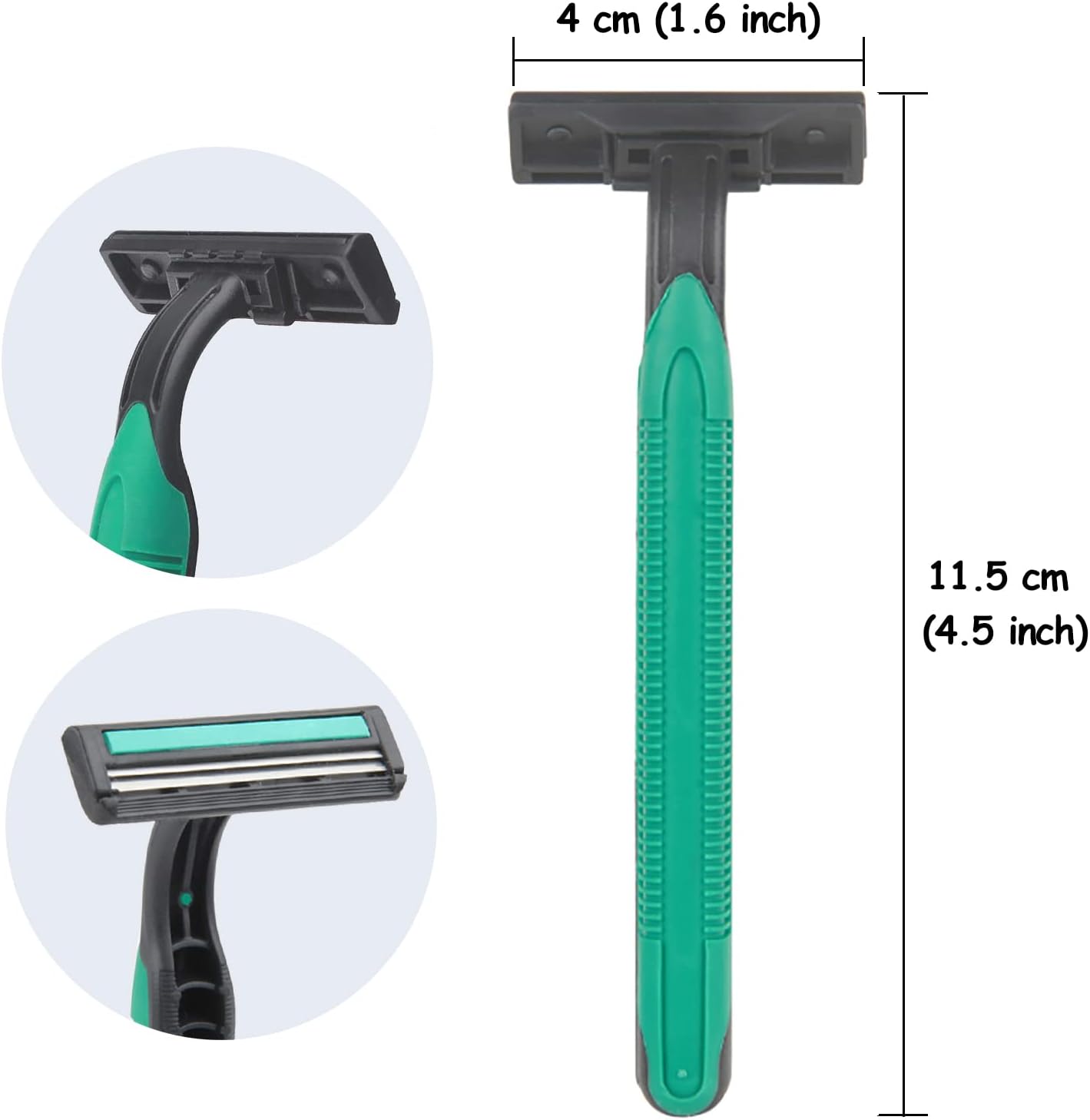 New Individually Wrapped Disposable Razors, for Travel, Hotel & Airbnb, Bulk 100 Pack