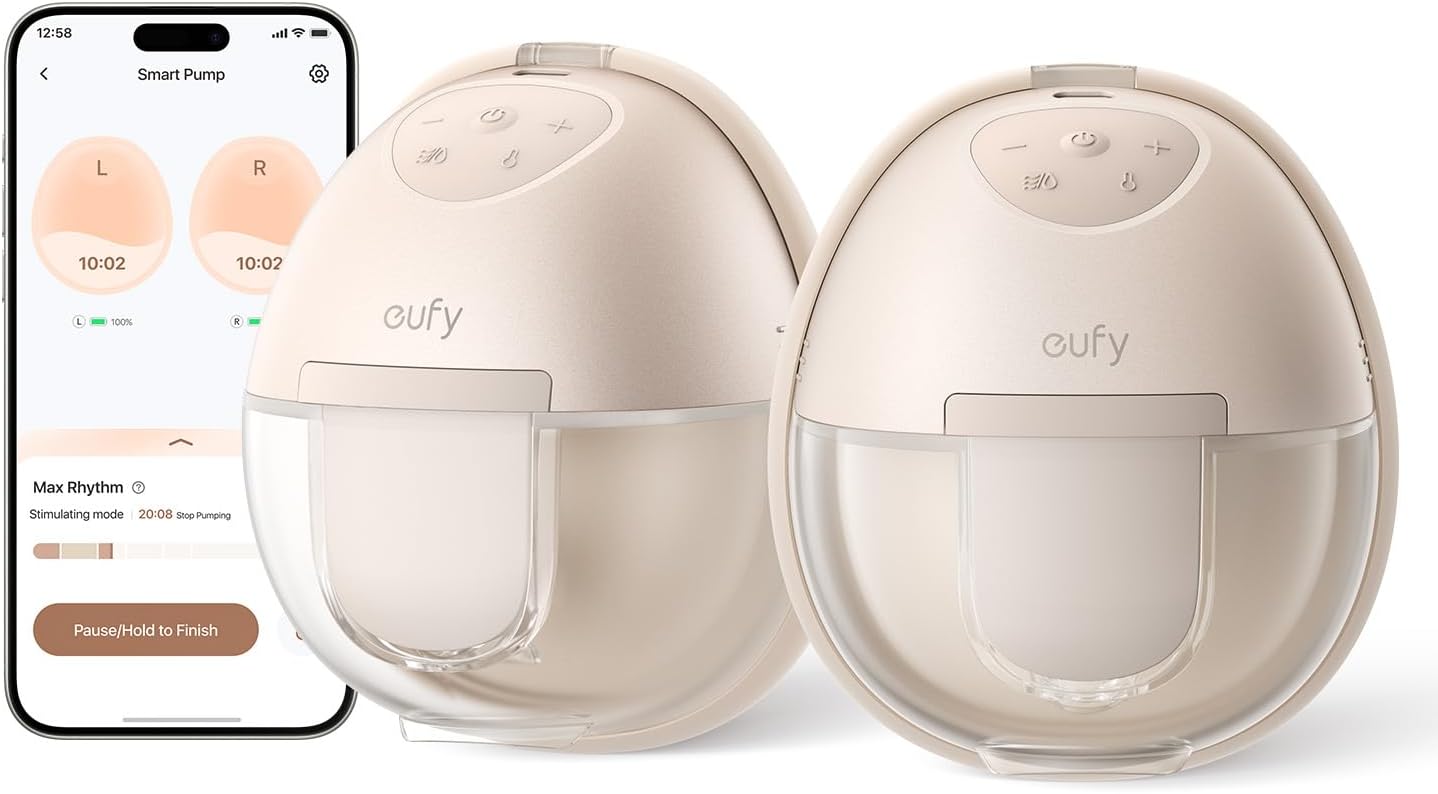 Wearable Heated Breast Pump S1, Hands-Free, Heating, App Control, Quiet, eufy