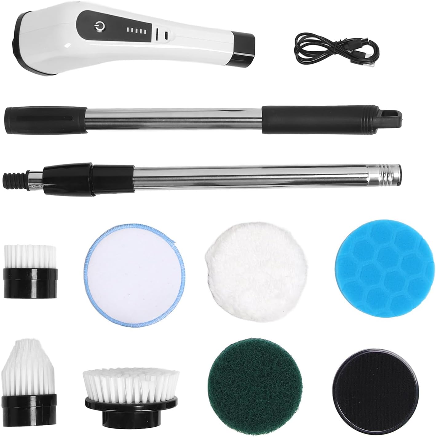 New Electric Spin Scrubber ANS 8050, Electric Bathroom Scrubber with 7 Replaceable Brushes 25W