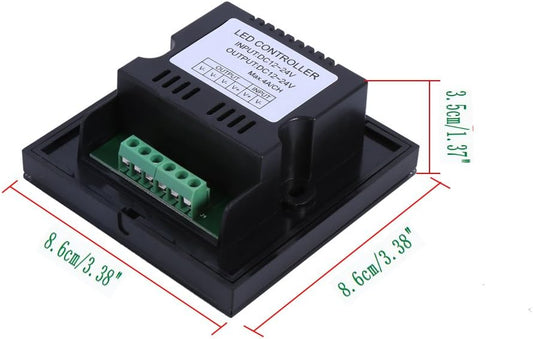LED Controller Dimmer, 12V-24V, Single Color, Touch Panel, Wall Switch, Black