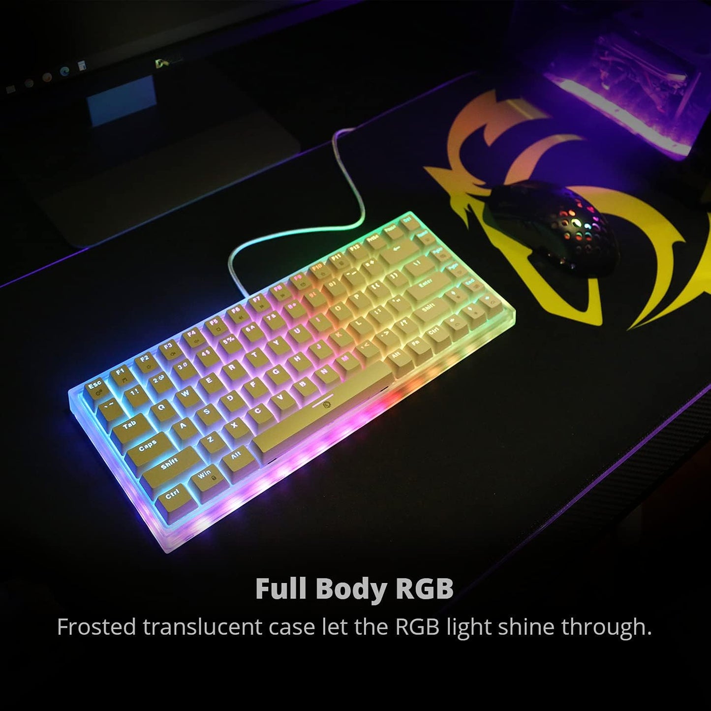 Gramr RGB Wired 84-Key Keyboard, Hot-Swap, TKL, USB-C, Blue Switch, DREVO