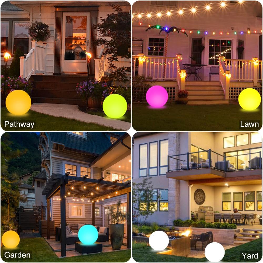 New 35cm 14-in Glowing LED Ball Light Rechargeable Dimmable RGB Color Changing Mood Lamp