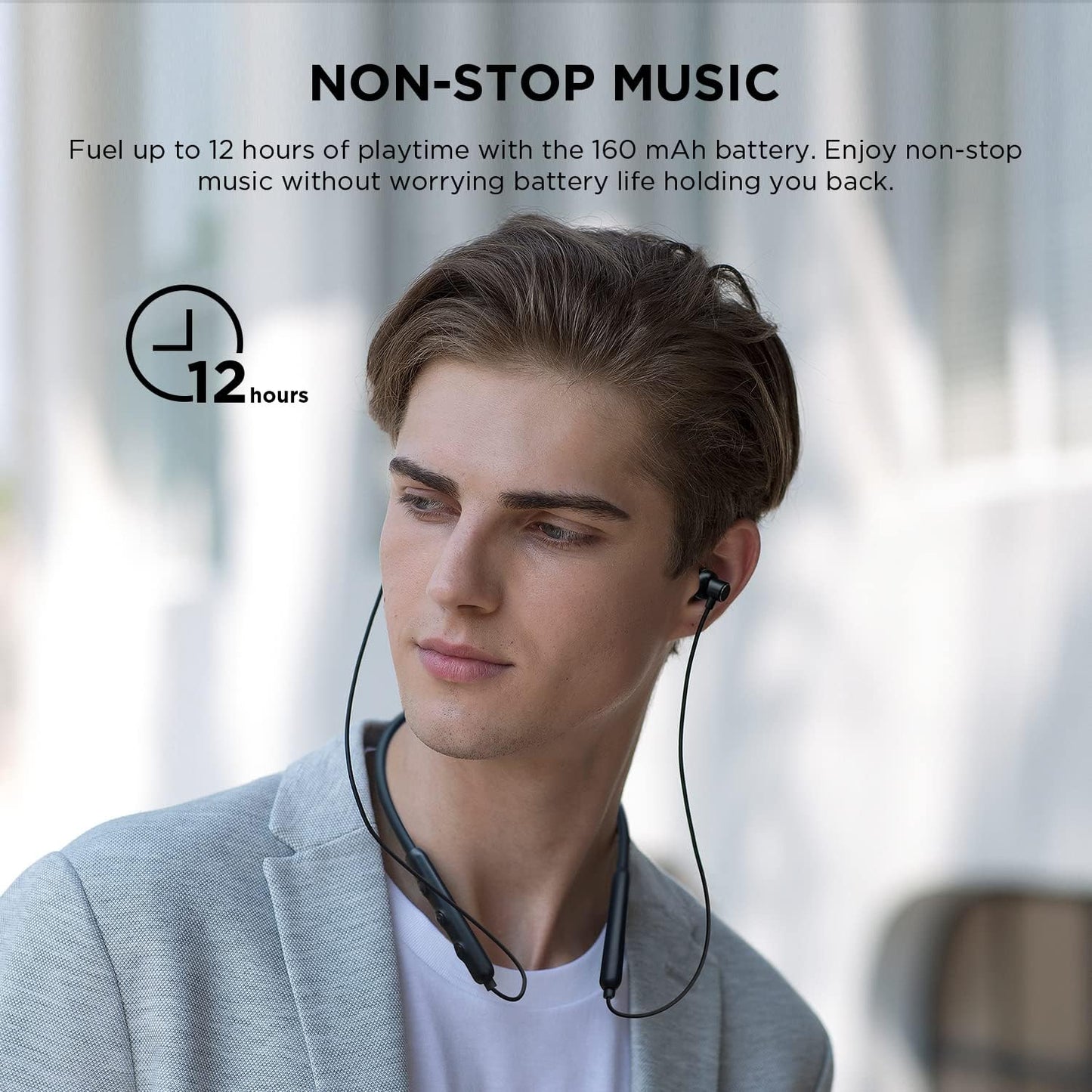 1MORE EO008 Wireless Neckband Earphones, Bluetooth 5.0, AI Voice Assistant, Black
