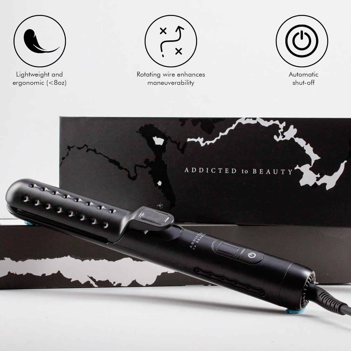 New 2-in-1 Hot & Cool Curling Iron, Ceramic Wand, Adjustable Temp, Auto-Off, Long Cord