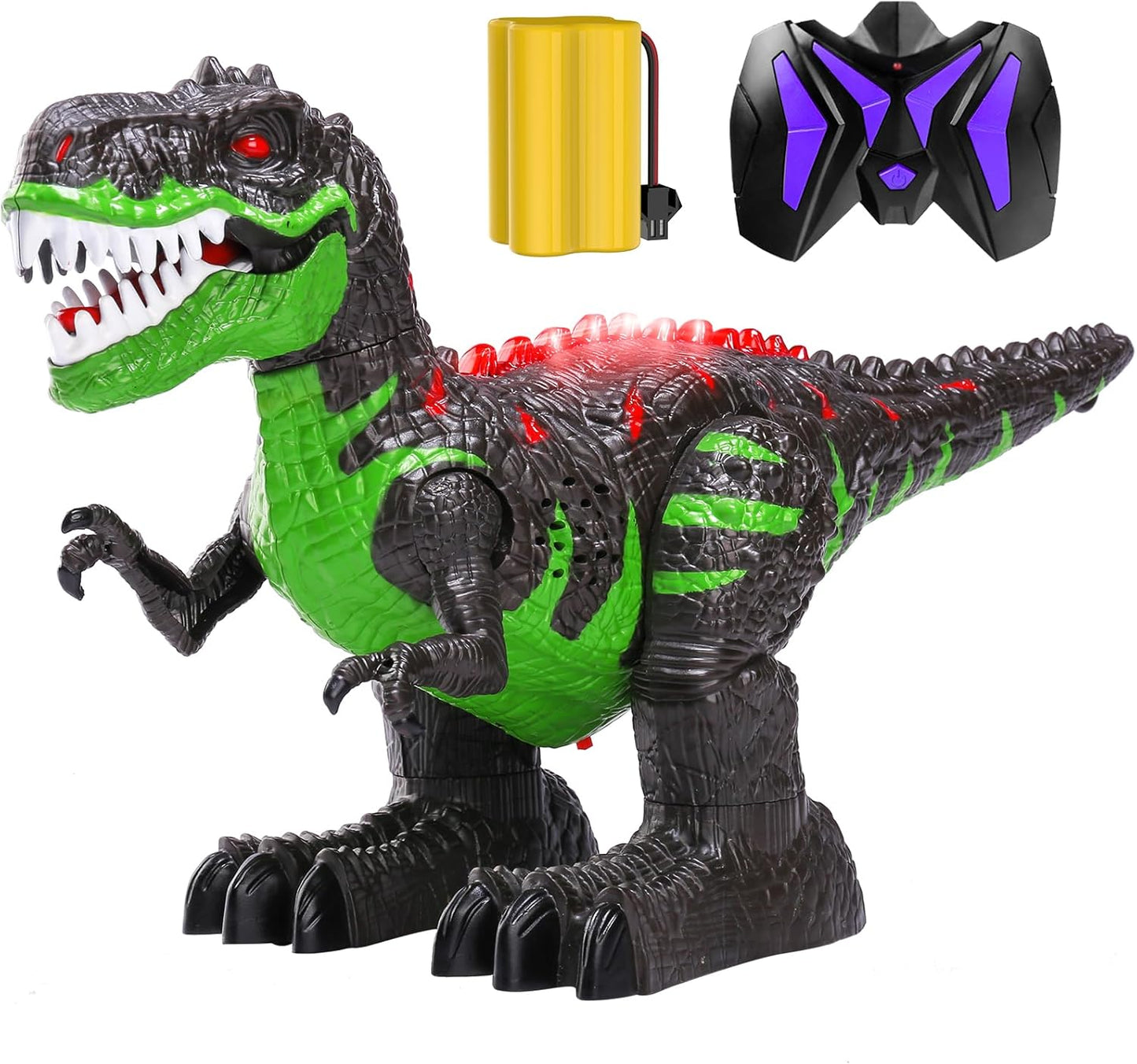 RC Dinosaur, Walking Tyrannosaurus Rex, Lights, Sounds, 360 Rotation Stunt, Rechargeable, TEMI