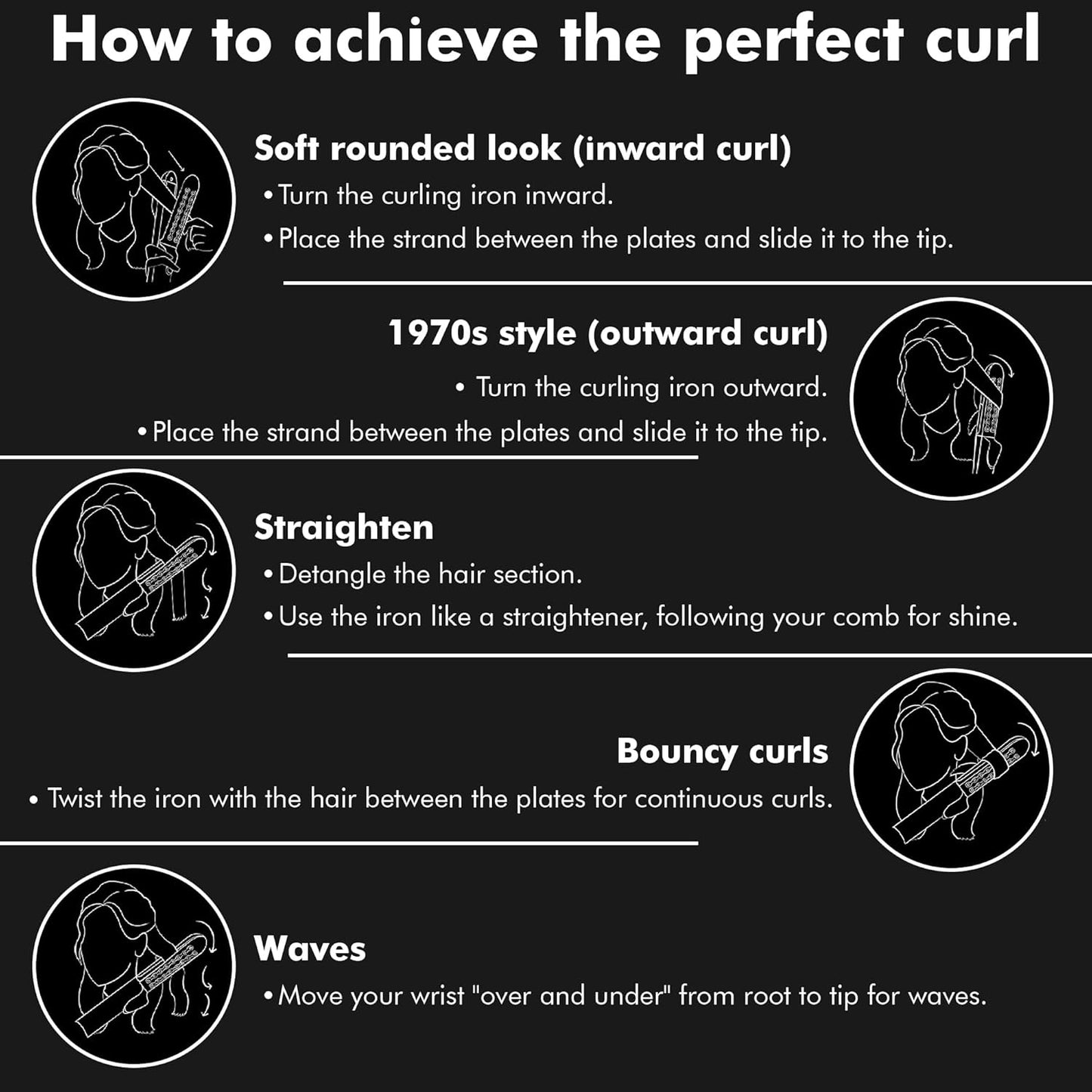 New 2-in-1 Hot & Cool Curling Iron, Ceramic Wand, Adjustable Temp, Auto-Off, Long Cord
