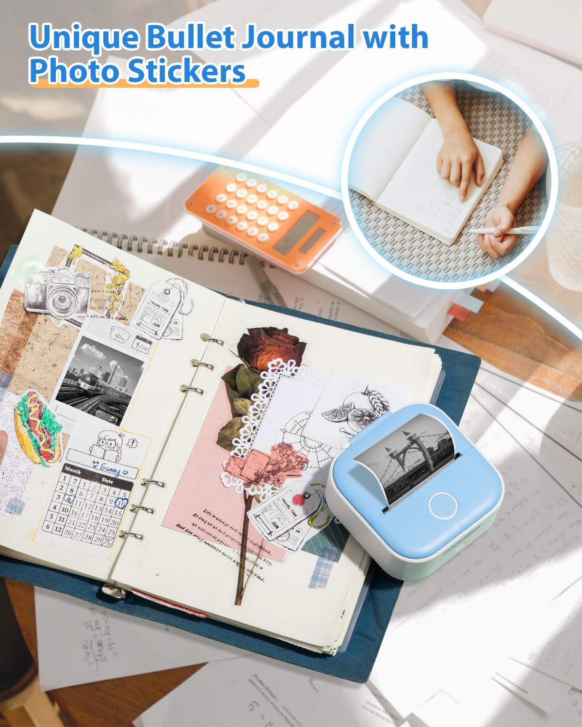 New Phomemo T02 Inkless Thermal Mini Printer, 3 rolls of paper, Stickers, To-Do Lists etc. (Pink)
