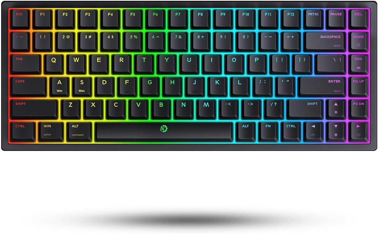 New Mechanical Gaming Keyboard, Drevo Gramr V2 TE, 84 Key, RGB, TKL 75% USB Wired, Black Switch