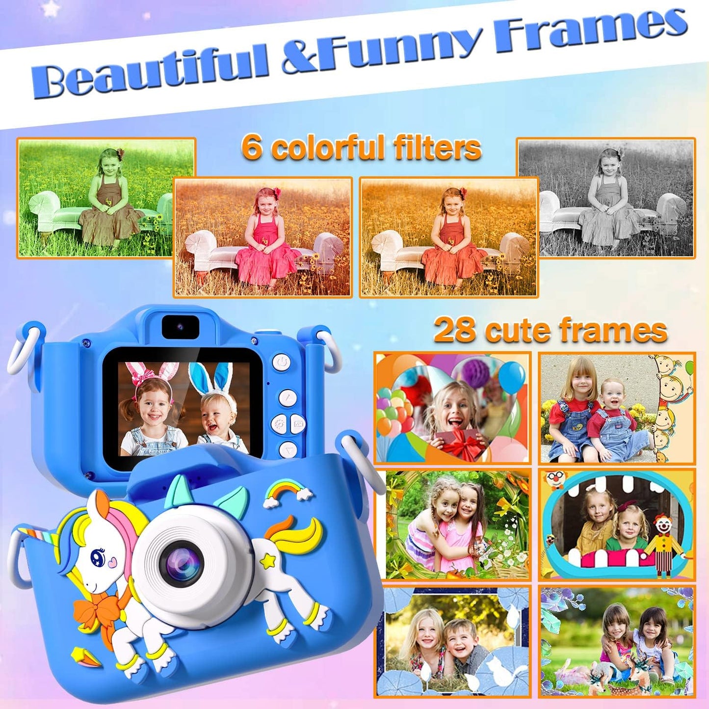 Kids Camera for 3-12 Year Old, 32GB Card, Blue