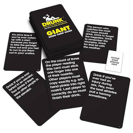 Drunk Giant Sized Card Game : Do What The Card Says, Ages 18+, Players 2 To Whatever