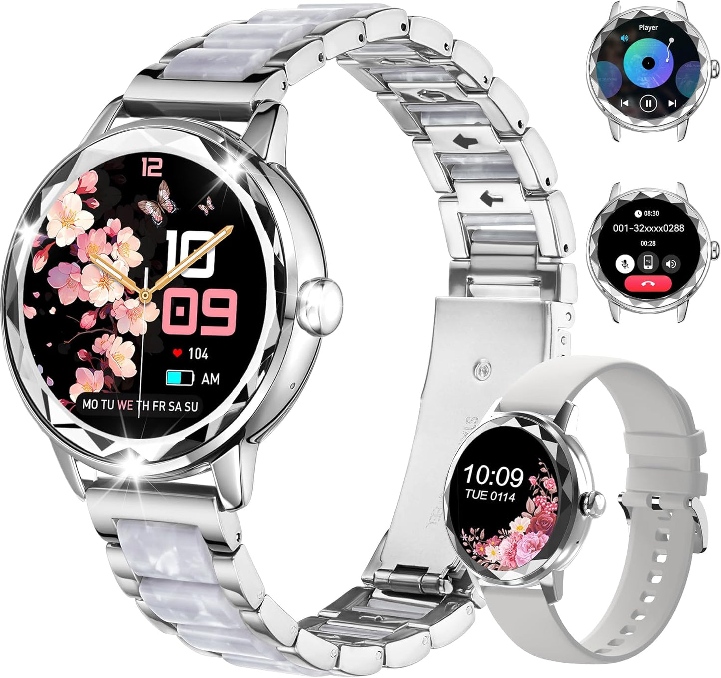Smart Watch for Women with Bluetooth Calls, HR/Sleep/Female Cycle Tracking, 100+ Sports Modes