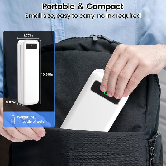 ASprink M835 Portable Thermal Printer, Wireless, for Travel, iOS/Android/PC, 300DPI