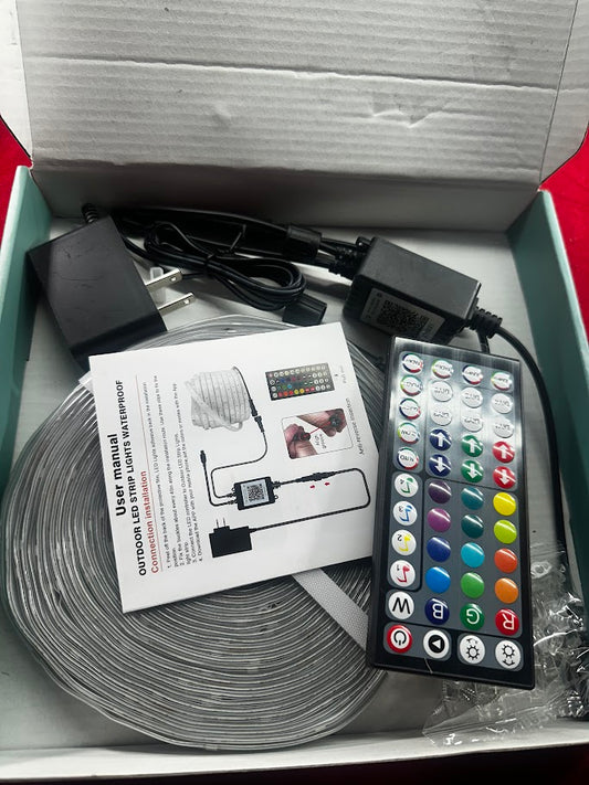 60ft Outdoor LED Strip Lights, Waterproof, Bluetooth App, Music Sync, AILBTON