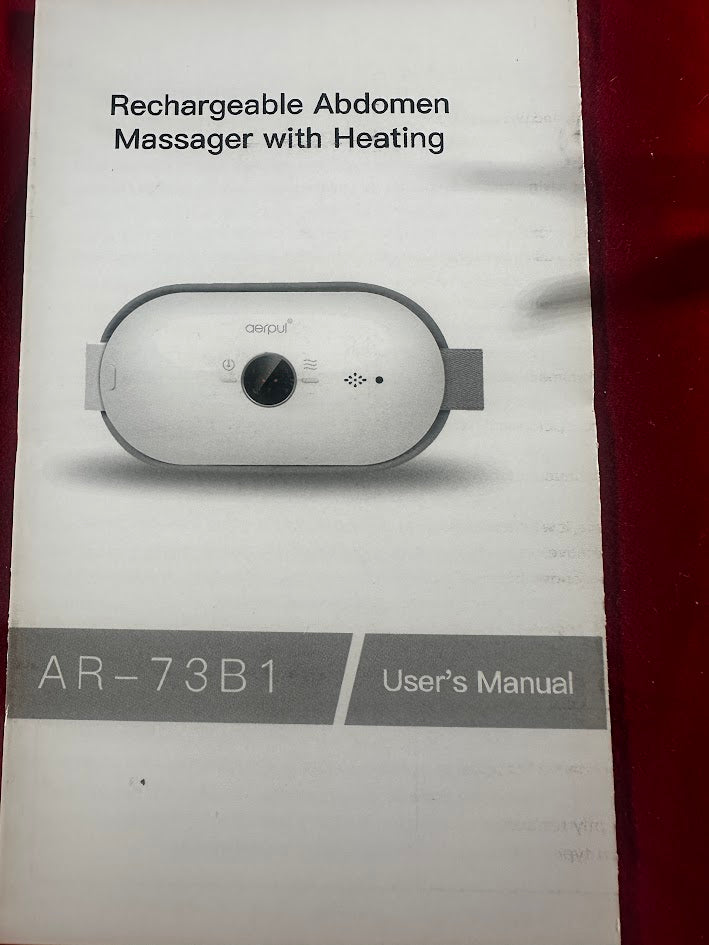 Rechargeable Abdomen Massager with Heat, Vibration Belt with 4 Temperatures - Menstrual Heating Pad