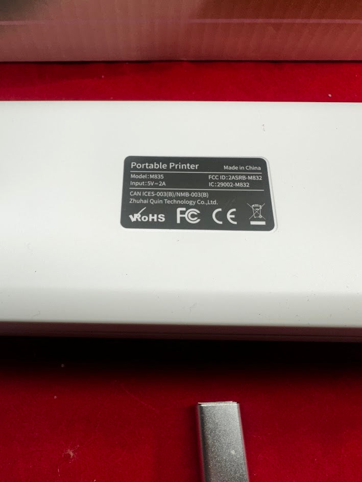 ASprink M835 Portable Thermal Printer, Wireless, for Travel, iOS/Android/PC, 300DPI