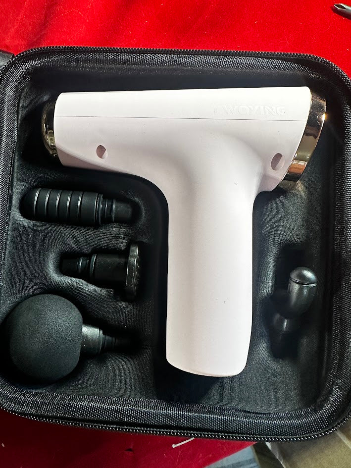 TWOYING Mini Massage Gun, Deep Tissue, Handheld, LCD Touch Screen, 6 Speeds, Pink