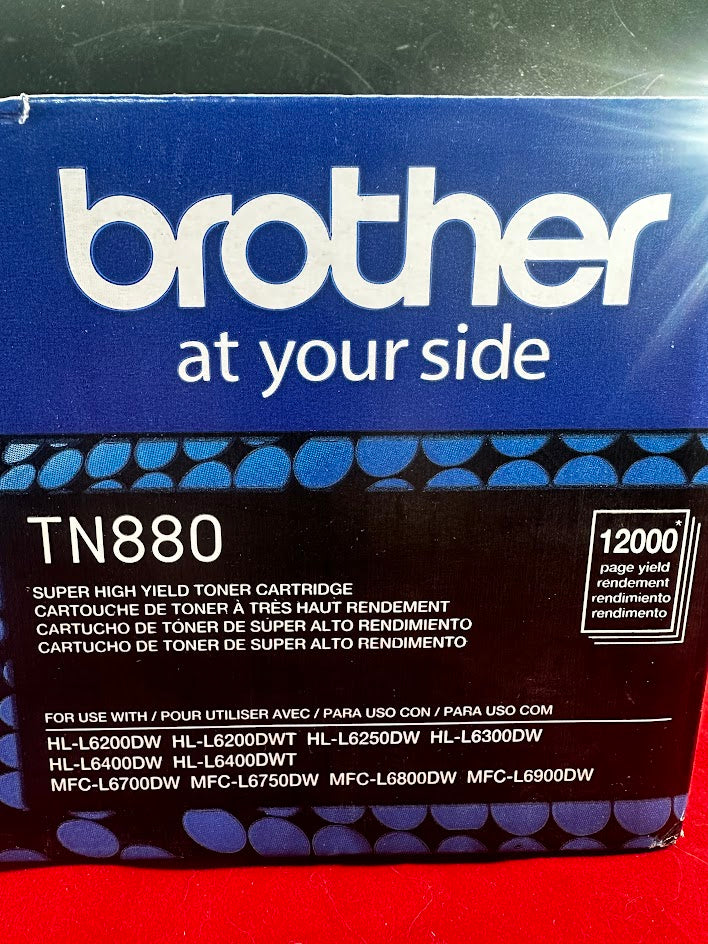 New TN880 Toner Cartridge, Super High Yield, Black, 12,000 Pages, Brother
