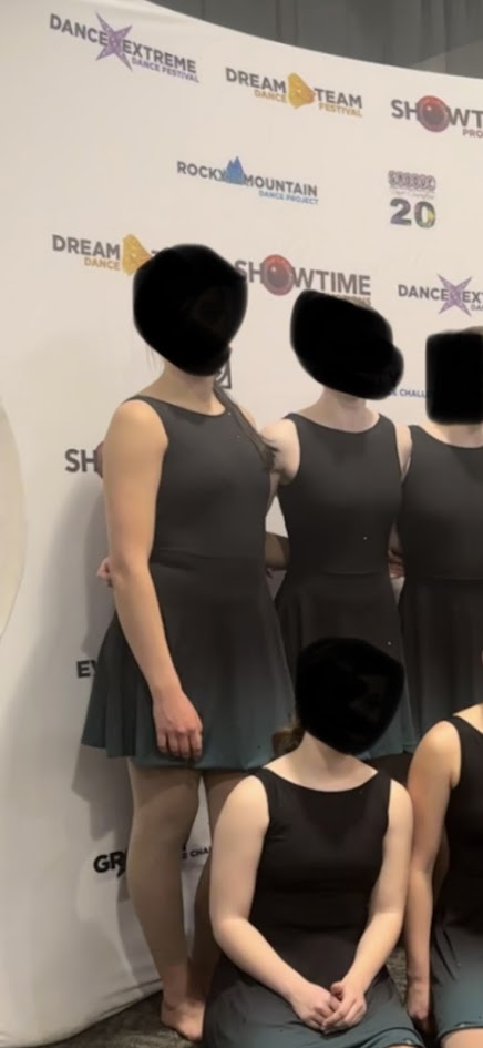 Dance Costume -Adult Medium - Reversible Black / Aqua Green