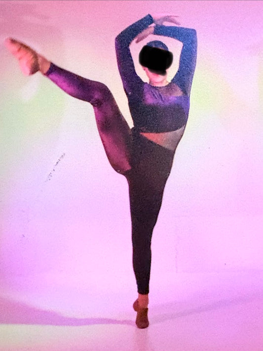 Dance Costume - Adult Medium - Jazz/Acro/Contemporary Long Sleeve Unitard, Purple Velvet