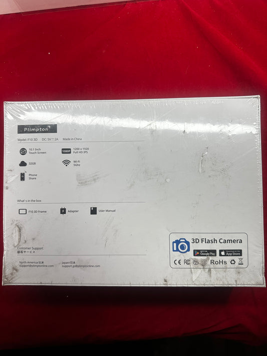 3D Digital Photo Frame, Uses WiFi , 10.1" Touchscreen, 32GB, Instant Share, Plimpton