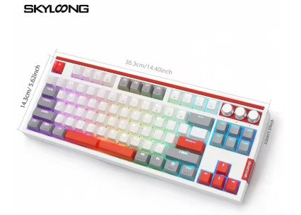 New GK87 QMK/VIA Wired Keyboard, Optical Brown Switch, Hot-Swap, RGB, 3 Knobs, SKYLOONG