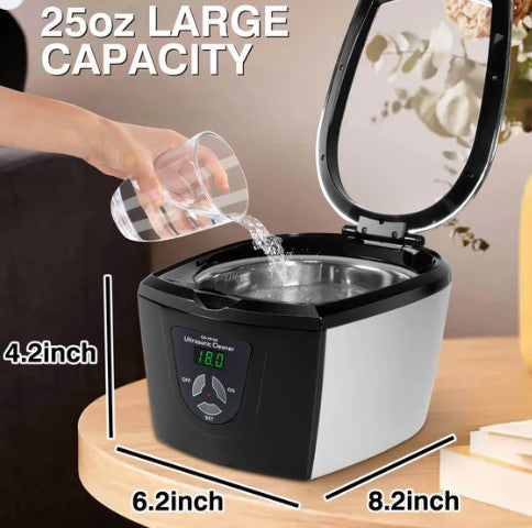 750ML Ultrasonic Jewelry Cleaner, 42000Hz Professional Machine for Rings & Glasses, VLOXO